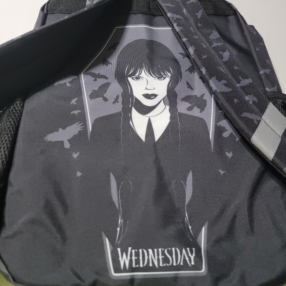 Black Backpack with Striped Design - Picture 5 of 9